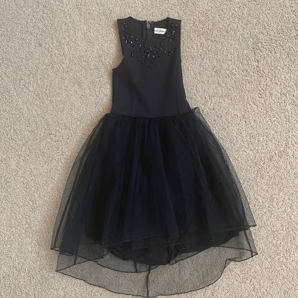 Abercrombie Black Tulle hi-low dress